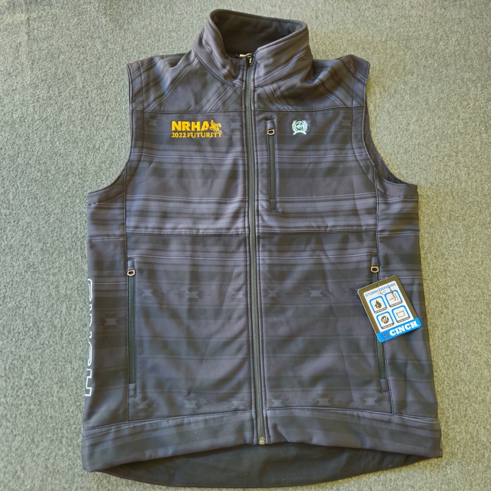 New Cinch Storm Defense Softshell Vest Black NRHA 2022 Futurity Southwest Mens L